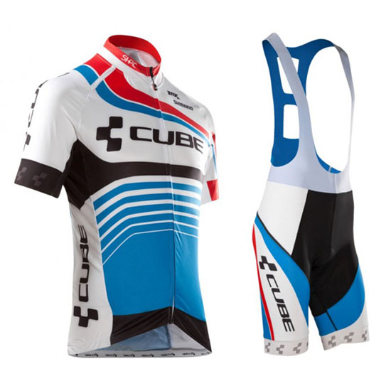 2016 Maillot Cube Tirantes Mangas Cortas Azul Y Blanco